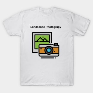 A colorful graphic of landscape photography T-Shirt